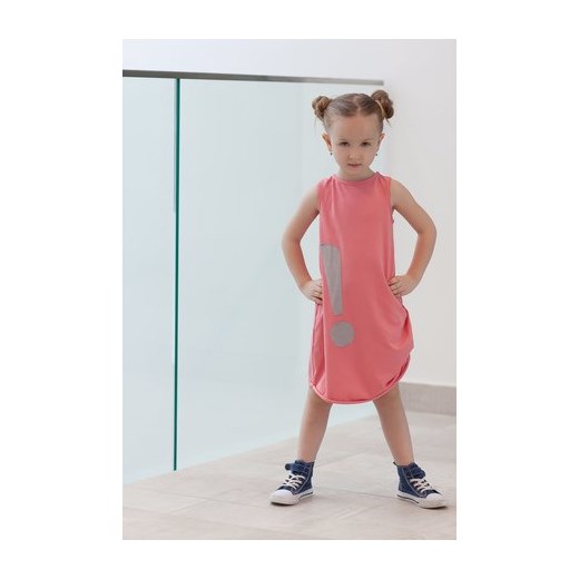 Sukienka dziewczęca różowa M-art-a-baby na lato bez wzorów 