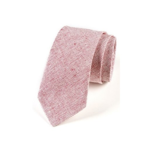 Różowy krawat HIsOutfit bez wzorów 