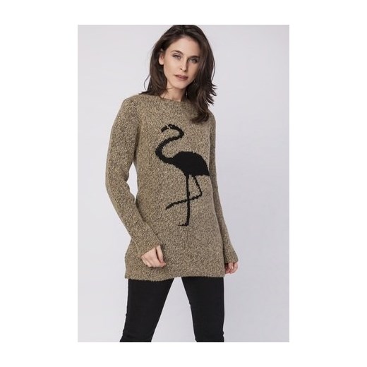 Mkm Swetry sweter damski z okrągłym dekoltem 
