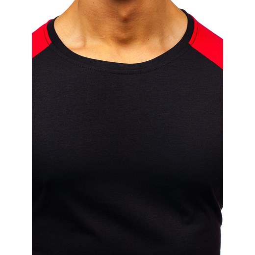 Denley bluza męska czarna z poliestru jesienna casual 