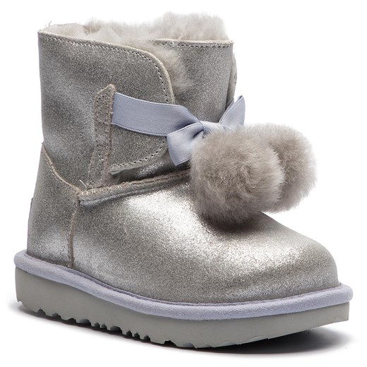 Buty zimowe dziecięce srebrne Ugg śniegowce z tworzywa sztucznego 