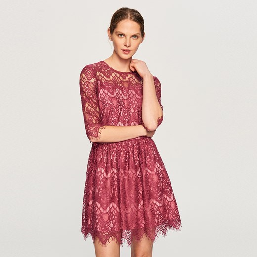 Reserved - Koronkowa sukienka - Różowy Reserved rozowy 42 