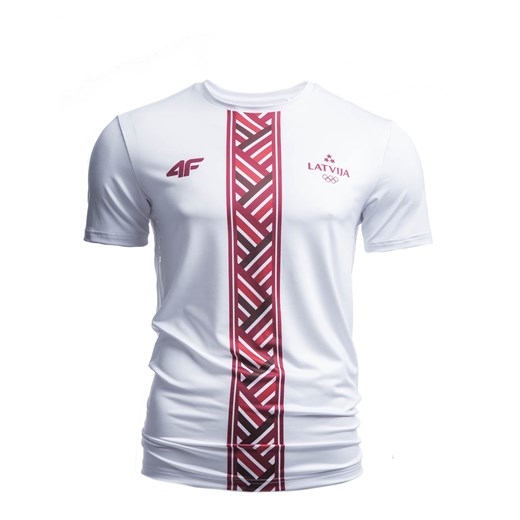 Koszulka funkcyjna męska Łotwa Pyeongchang 2018 TSMF800 - biały