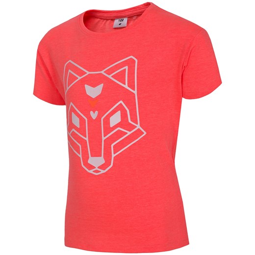 T-shirt dla małych dziewczynek JTSD102 - koral neon