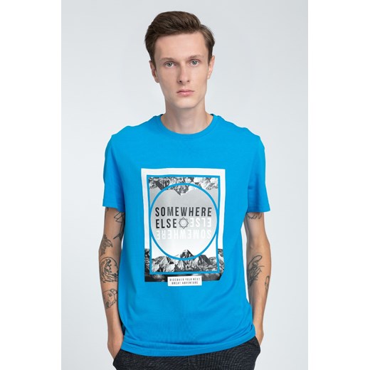 T-shirt męski TSM011 - jasny niebieski