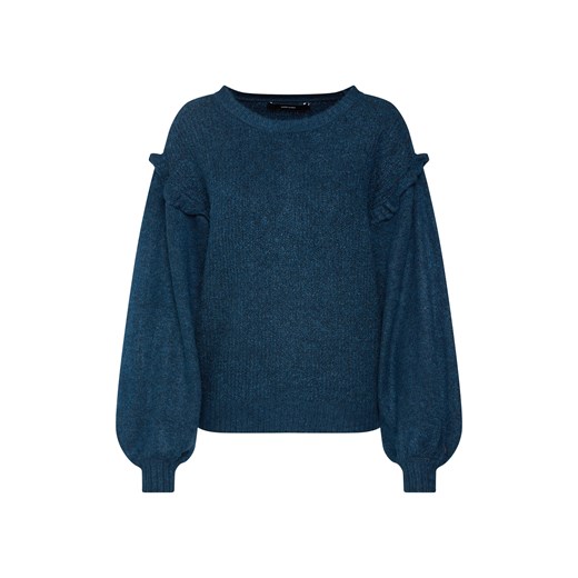 Sweter damski niebieski Vero Moda z okrągłym dekoltem 