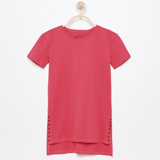 Reserved - Długi t-shirt z bawełny organicznej - Różowy