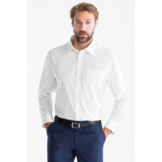 C&A Koszula biznesowa-regular fit-kołnierzyk kent-bardzo krótkie rękawy, Biały, Rozmiar: 46