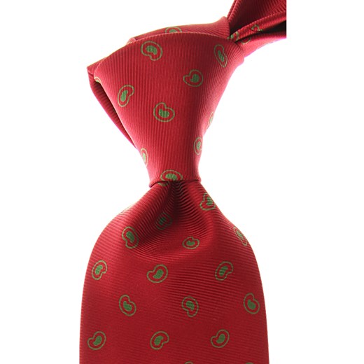 Krawat czerwony Marinella w groszki 