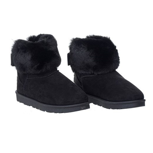 Śniegowce damskie czarne Family Shoes ze skóry ekologicznej 
