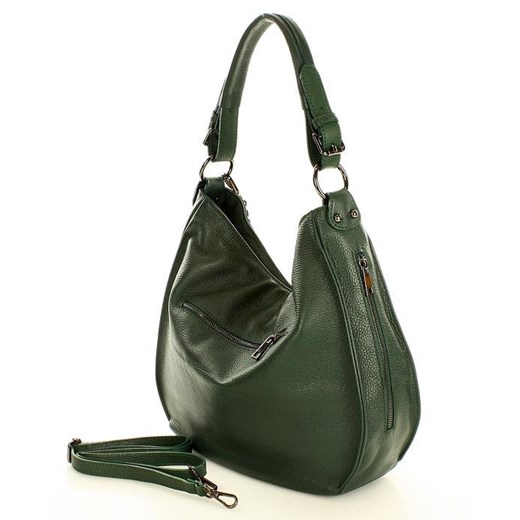 Shopper bag Mazzini wakacyjna lakierowana zielona skórzana 