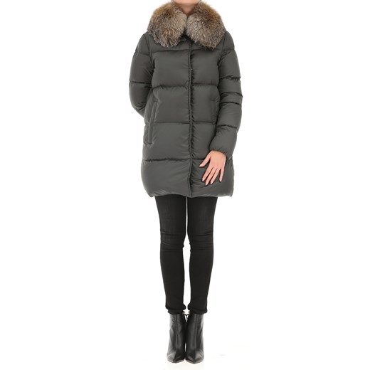 Moncler Kurtka Puchowa dla Kobiet, Puchowa Kurtka Narciarska Na Wyprzedaży w Dziale Outlet, ciemny zielono-szary, Poliester, 2019, 3 4