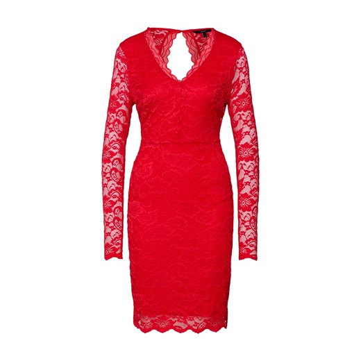 Sukienka Vero Moda czerwona z długim rękawem mini 