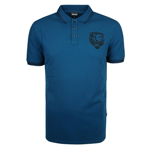 T-shirt męski Just Cavalli niebieski z krótkim rękawem 