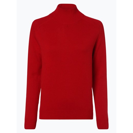 Marie Lund - Damski sweter z wełny merino, czerwony  Marie Lund L vangraaf