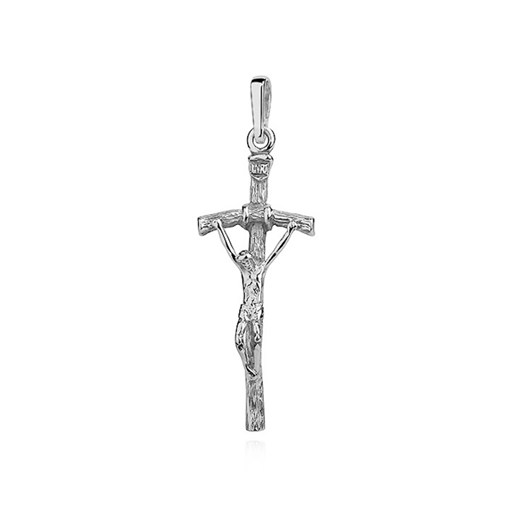 Rodowany srebrny krzyżyk krzyż papieski srebro 925 KS0102