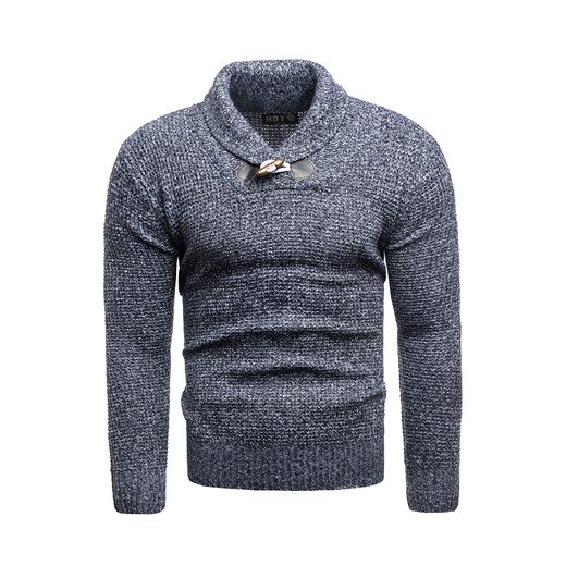 Sweter męski H1816 - niebieski  Risardi L 