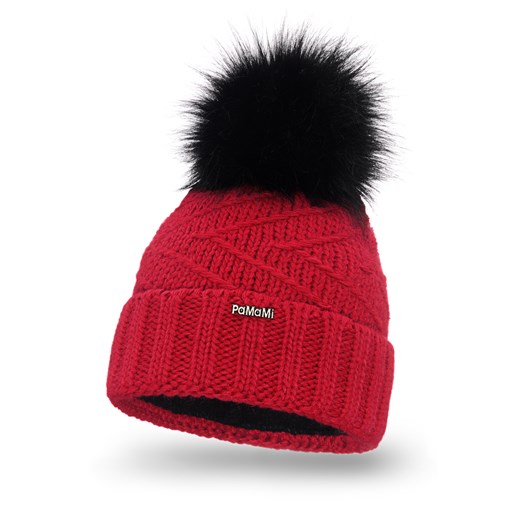 Czerwona czapka zimowa damska Pamami 