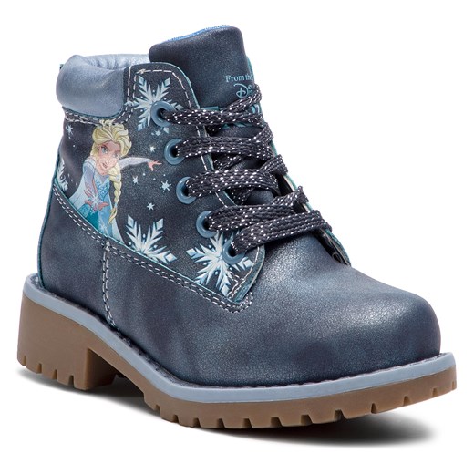 Buty zimowe dziecięce Disney Frozen niebieskie z tworzywa sztucznego trapery 