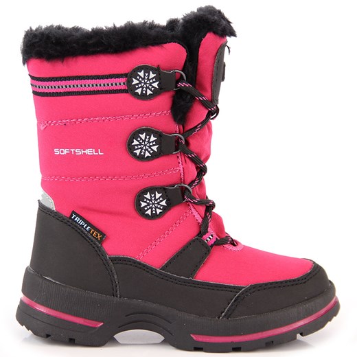 Buty zimowe dziecięce American Club różowe bez wzorów śniegowce 