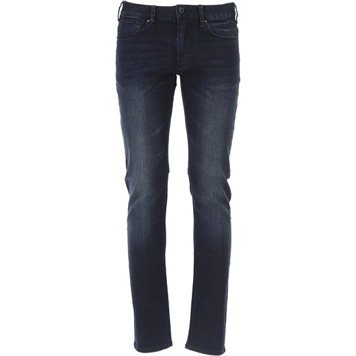 Emporio Armani jeansy męskie niebieskie z bawełny 