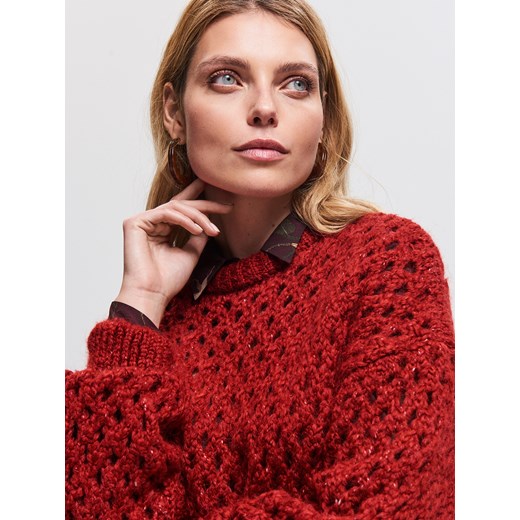 Reserved sweter damski bez wzorów z okrągłym dekoltem casual 