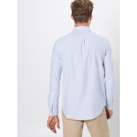 Koszula męska Polo Ralph Lauren niebieska z długimi rękawami z klasycznym kołnierzykiem z bawełny 
