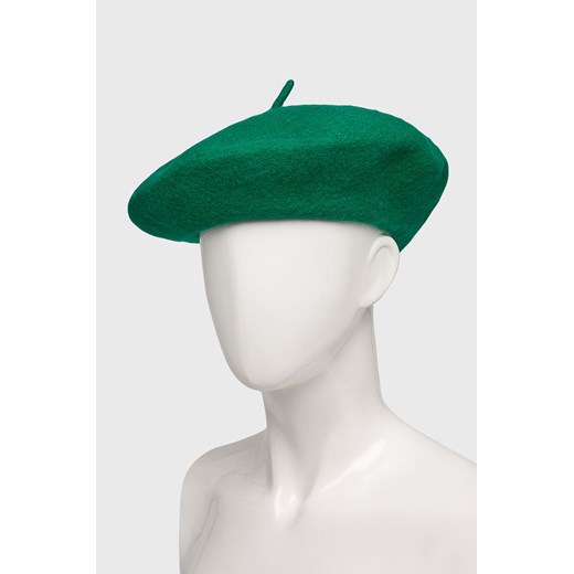 Beret damski zielony Pieces w stylu retro