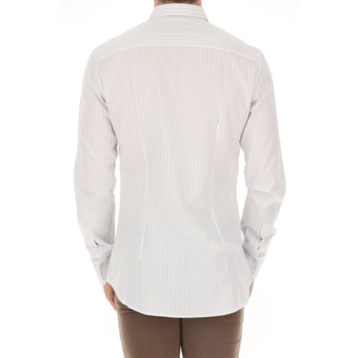 Koszula męska biała Dolce & Gabbana bez wzorów z długim rękawem casualowa 