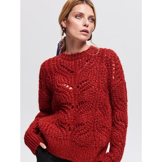 Sweter damski Reserved gładki z okrągłym dekoltem 