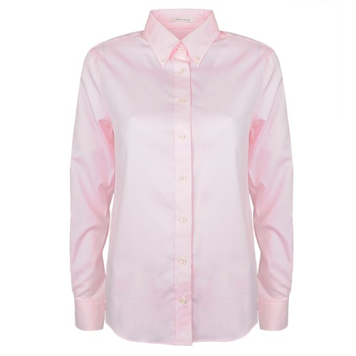 Koszula damska Gant "pinpoint Oxford" z kołnierzykiem różowa z długimi rękawami z tkaniny bez wzorów 
