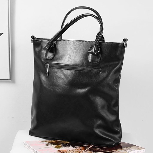 Shopper bag Dan-A w stylu glamour lakierowana 