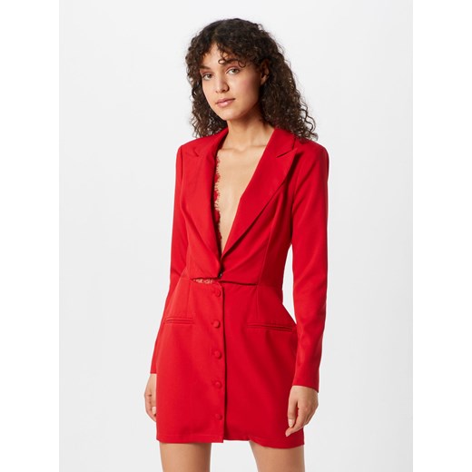 Sukienka czerwona Missguided mini z długim rękawem 