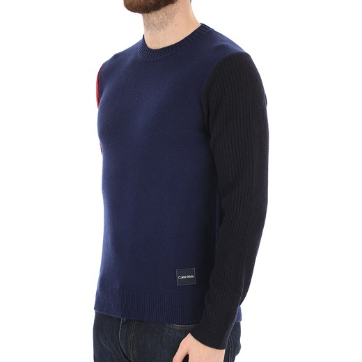 Sweter męski Calvin Klein na zimę niebieski 