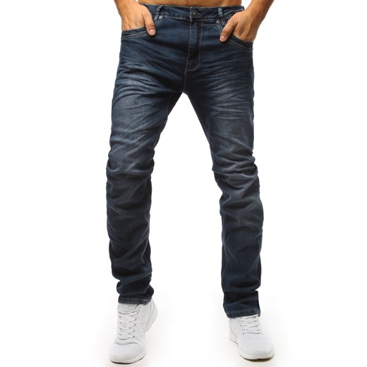 Spodnie jeansowe męskie granatowe (ux1527)  Dstreet 31 