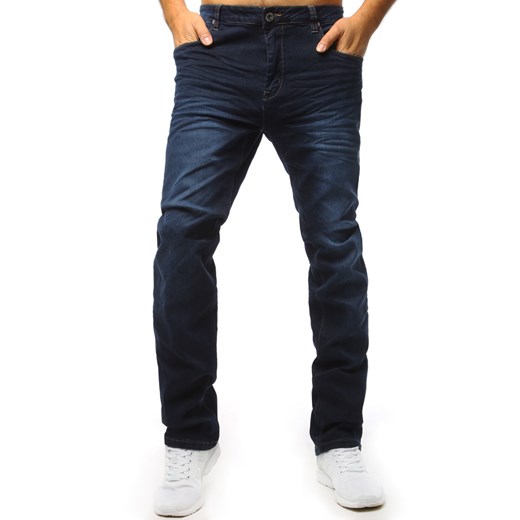Spodnie jeansowe męskie granatowe (ux1548)  Dstreet 35 