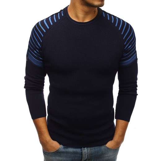Niebieski sweter męski Dstreet 