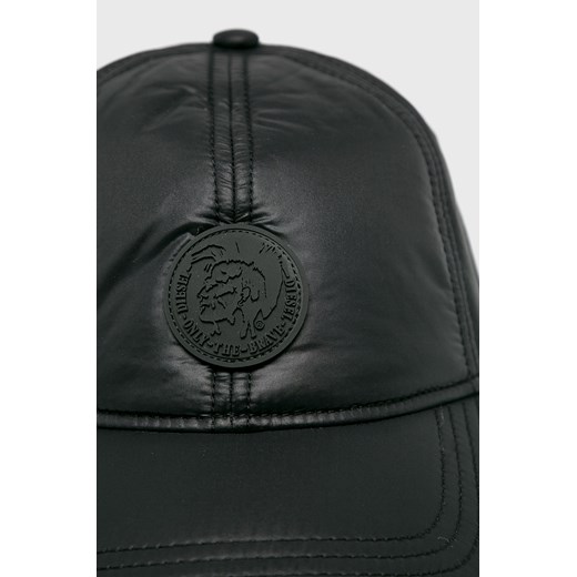 Czarna czapka z daszkiem męska Diesel bez wzorów 