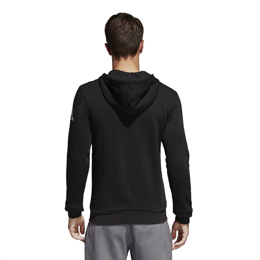 Czarna bluza męska Adidas Performance bez wzorów jesienna 