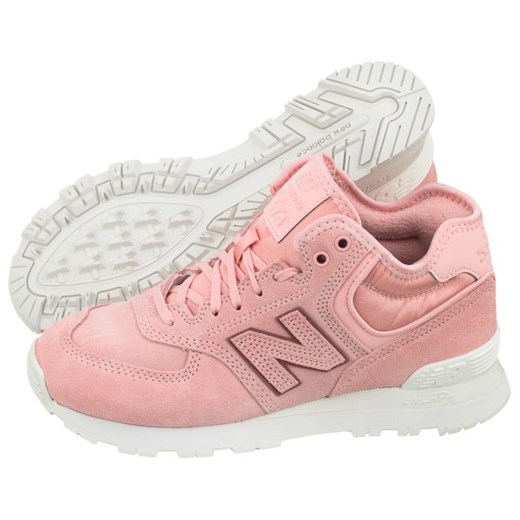 Buty sportowe damskie New Balance różowe sznurowane zamszowe 