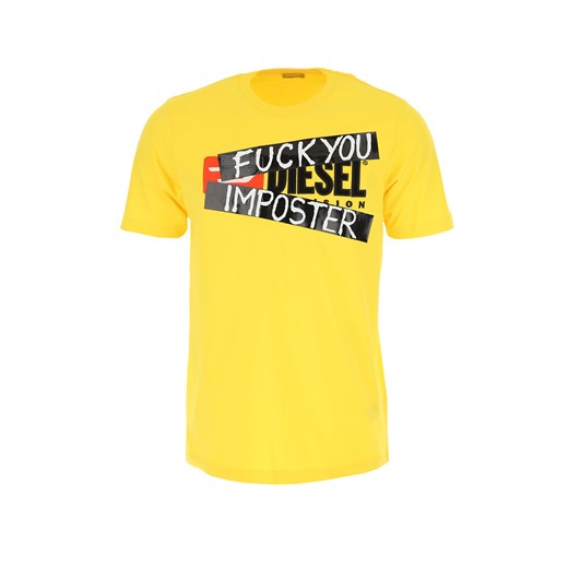 T-shirt męski Diesel żółty z krótkim rękawem 