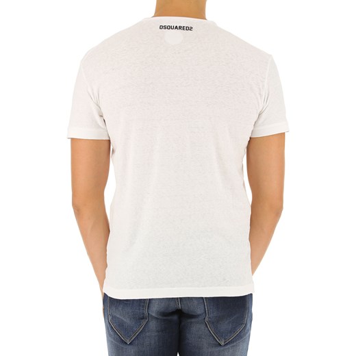 T-shirt męski biały Dsquared2 z krótkim rękawem 