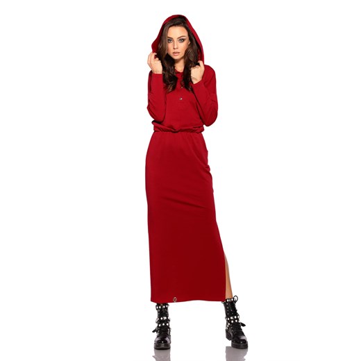 Sukienka Lemoniade maxi czerwona z długim rękawem casual 