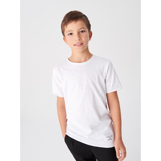 T-shirt chłopięce Reserved biały z krótkim rękawem 