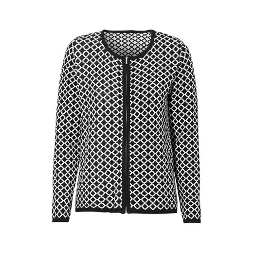 Sweter damski Cellbes w geometryczne wzory z dekoltem v szary casual 