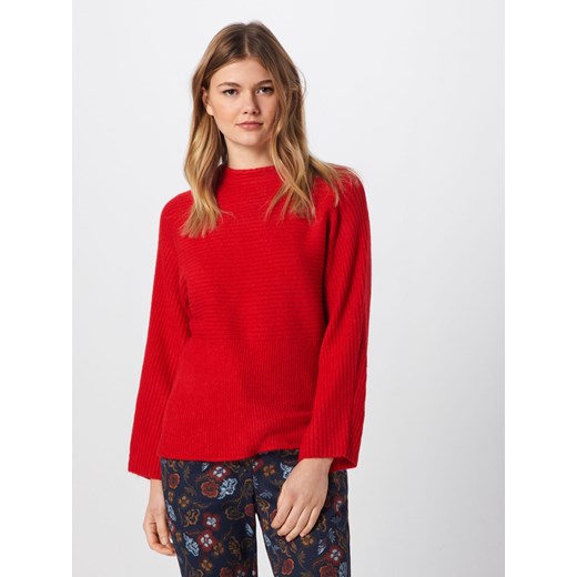 Sweter damski S.oliver Red Label jesienny czerwony z dzianiny 