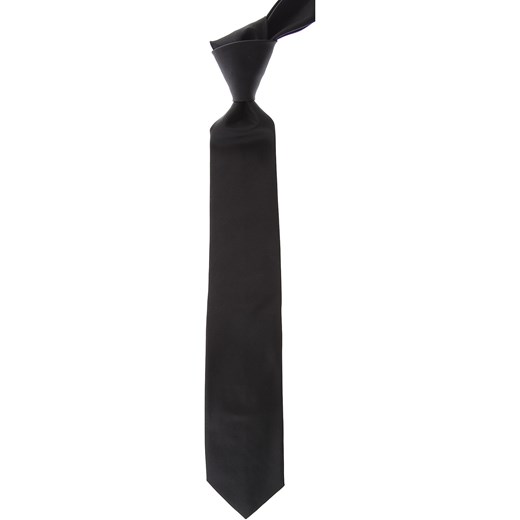 Czarny krawat Giorgio Armani gładki 