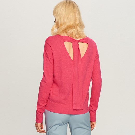 Reserved - Gładki sweter - Różowy