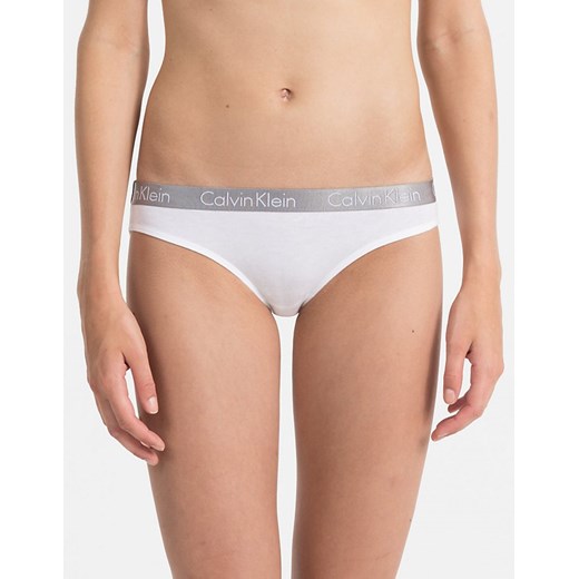 Calvin Klein białe majtki ze srebrną gumą Bikini Slip - XS Calvin Klein XS Differenta.pl wyprzedaż