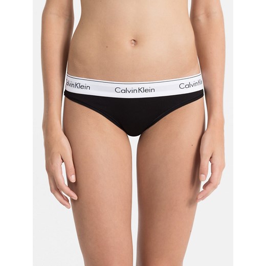 Calvin Klein czarne majtki z białą szeroką gumą Bikini Slip - XS Calvin Klein XL promocja Differenta.pl
